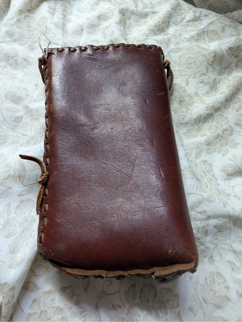 Vintage Brown Leather Utility Pouch Bag